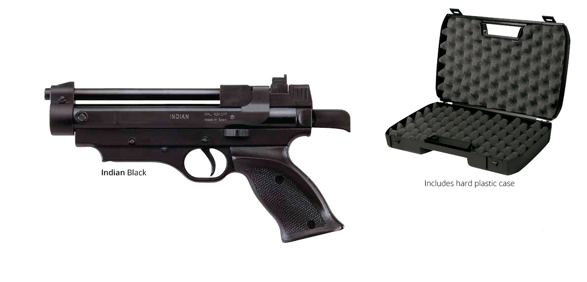 Air pistols mod. Indian Black + Optional case - Cometa Airgun